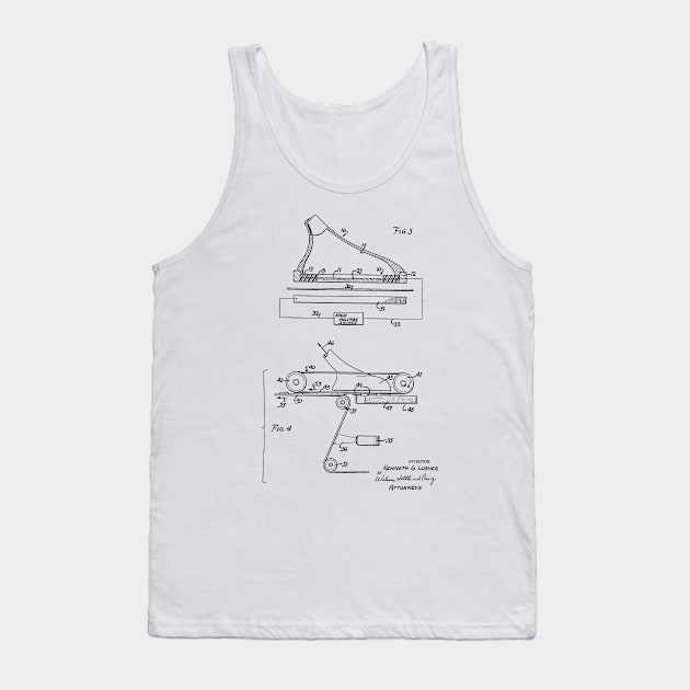 Method of Printing Vintage Patent Hand Drawing Tank Top by TheYoungDesigns